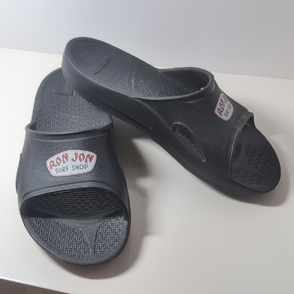 Men's Ron Jon Surf Shop Black Slide Sandals